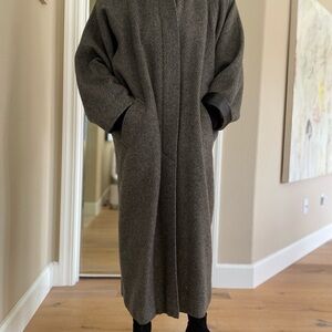 Gray Oversized Trench Coat with Relaxed Fit